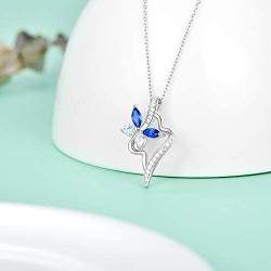 Butterfly Necklace 925 Sterling Silver Infinity Pendant CZ Chain Fashion Jewelry for Women Teen Girls