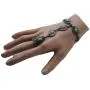 TFJ Women Fashion Jewelry Hand Chain Metal Bracelet Slave Ring Turquoise Blue Ethnic Antique Silver TFJ Women Fashion Jewelry Hand Chain Metal Bracelet Slave Ring Turquoise Blue Ethnic Antique Silver