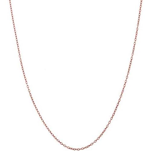 Bling For Your Buck Rose Gold-Tone Over Sterling Silver 1.2mm Very Thin Italian Cable Chain Necklace 14'' - 36''