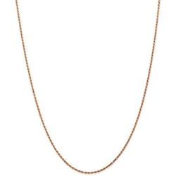 Solid 14k Rose Gold 1.5mm Diamond-Cut Rope Chain Necklace - with Secure Lobster Lock Clasp