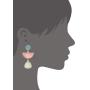 Multi Colorblock Geomtric Frame with Acrylic Gem Tear Drop Statement Earrings