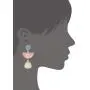 Multi Colorblock Geomtric Frame with Acrylic Gem Tear Drop Statement Earrings