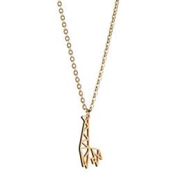 La Menagerie Giraffe Gold Origami Jewelry & Gold Geometric Necklace – 18 Karat Plated Gold Necklace & Giraffe Necklaces for Women – Giraffe Necklace for Girls & Origami Necklace