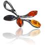 Multicolor Amber Sterling Silver Pendant