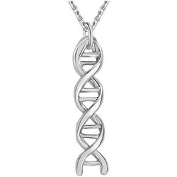 MIXIA Fashion 3D DNA Double Helix Necklace Silver Gold DNA Necklace Pendant Biological Symbol Unique Science Jewelry for Women