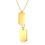 Vnox Free Engraving Mens Stainless Steel Double Dog Tag Pendant Necklace,Black/Gold Plated,Free Chain 24''