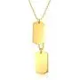 Vnox Free Engraving Mens Stainless Steel Double Dog Tag Pendant Necklace,Black/Gold Plated,Free Chain 24''