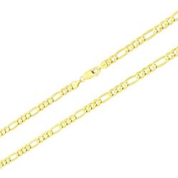 Nuragold 14k Yellow Gold 5.5mm Solid Figaro Chain Link Pendant Necklace, Mens Jewelry Lobster Lock 20'' 22'' 24'' 26'' 28'' 30''