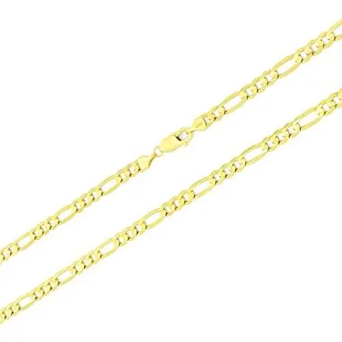 Nuragold 14k Yellow Gold 5.5mm Solid Figaro Chain Link Pendant Necklace, Mens Jewelry Lobster Lock 20'' 22'' 24'' 26'' 28'' 30'' Nuragold 14k Yellow Gold 5.5mm Solid Figaro Chain Link Pendant Necklace, Mens Jewelry Lobster Lock 20'' 22'' 24'' 26'' 28'' 30''