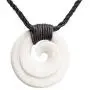 81stgeneration Womens Mens Hand Carved Bone Maori Koru Spiral Swirl Pendant Necklace