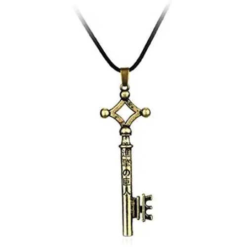 Attack on Titan Eren Jaeger Key Pendant Necklace Gold Metal Black Leather Attack on Titan Shingeki No Kyojin Erens Key Necklace Attack on Titan Eren Jaeger Key Pendant Necklace Gold Metal Black Leather Attack on Titan Shingeki No Kyojin Erens Key Necklace
