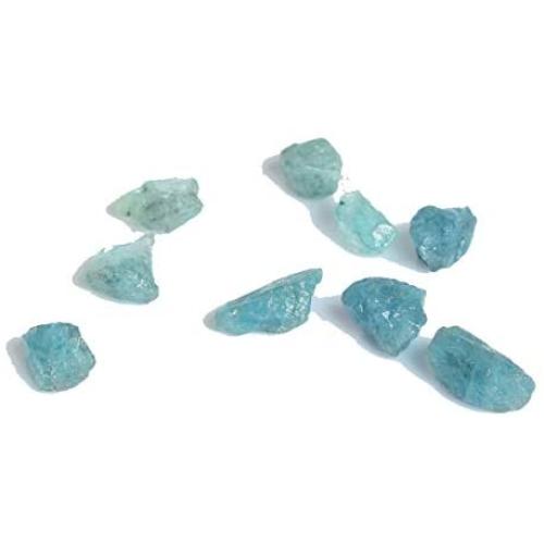 Gemhub A Top-Grade Sky Blue Aquamarine 49.50 Ct Healing Crystal, Natural Aquamarine Rough Loose Stones Lot of 9 Pcs