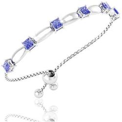 Belinda Jewelz Womens Sterling Silver 6 Sparkling Square Birthstone Bolo Bracelet