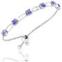 Belinda Jewelz Womens Sterling Silver 6 Sparkling Square Birthstone Bolo Bracelet