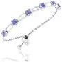 Belinda Jewelz Womens Sterling Silver 6 Sparkling Square Birthstone Bolo Bracelet