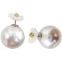 Hiqmic 925 Sterling Silver Fashion Flower Pearl Ear Stud Earrings White Gold Plated Jewelry Gifts for Women_WK90159