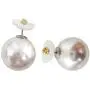Hiqmic 925 Sterling Silver Fashion Flower Pearl Ear Stud Earrings White Gold Plated Jewelry Gifts for Women_WK90159