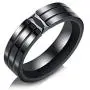 Xusamss Punk Rock Plated Black Titanium Steel Zircon Smooth Ring Xusamss Punk Rock Plated Black Titanium Steel Zircon Smooth Ring