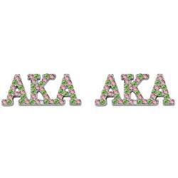 CENWA Pink and Green Leaf Zircon Earrings Graduation Gift Graduation Jewelry (Earrings)