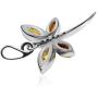 Ian and Valeri Co. Multicolor Amber Sterling Silver Dragonfly Small Pendant
