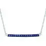 14K White Gold & 1/6 Cttw Blue Diamond Bar Necklace with Black Rhodium Accents, 18'' 14K White Gold & 1/6 Cttw Blue Diamond Bar Necklace with Black Rhodium Accents, 18''