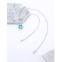 HXZZ Fine Jewelry Natural Gemstone Women Gifts 925 Sterling Silver Swiss Blue Topaz Pendant Necklace