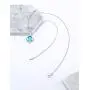 HXZZ Fine Jewelry Natural Gemstone Women Gifts 925 Sterling Silver Swiss Blue Topaz Pendant Necklace