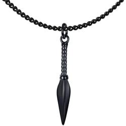 Xusamss Fashion Titanium Steel Spear Pendant Necklace,22'' Link Chain