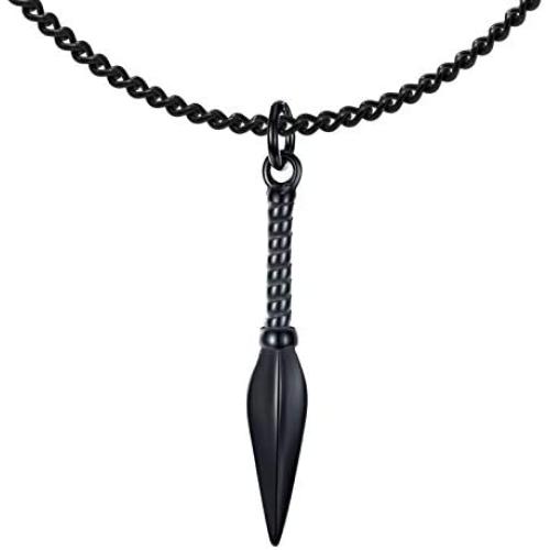 Xusamss Fashion Titanium Steel Spear Pendant Necklace,22'' Link Chain