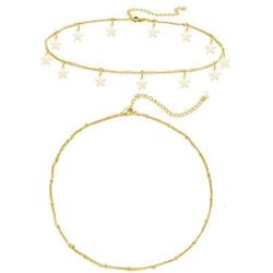 Star Necklace Choker for Women Cute Bead Necklace for Teen Girl Star Choker Necklace