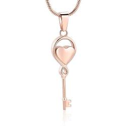 mingkejw Cremation Jewelry for Ashes Stainless Steel Key with My Heart Urn Pendant Memorial Ash Holder Keepsake Necklace