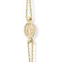MiaBella 18K Gold over 925 Sterling Silver Handmade Italian 3.5-4mm White Cultured Freshwater Pearl Rosary Cross Charm Bead Bracelet for Women Teen Girls, Adjustable Link Chain 6 to 8 Inch 925 Italy