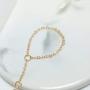 YienDoo Fashion Gold Tiny Crystal Bracelet Finger Chain Hand Harness Chain Dainty 3 Rhinestone Slave Bracelet Jewelry for Women and Girls