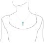 Sterling Silver Synthetic Blue Opal 3 Plumeria Pendant Necklace, 16+2'' Extender
