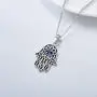 Hamsa Hand Necklace 925 Sterling Silver Cubic Zirconia Evil Eye Lotus Pendant Necklace Vintage Pendant Jewelry for Women or Men Hamsa Hand Necklace 925 Sterling Silver Cubic Zirconia Evil Eye Lotus Pendant Necklace Vintage Pendant Jewelry for Women or Men