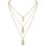 Vagalbox Layered Necklace with Shell, Y Pendant Long Chain Necklace,14k Gold Plated Necklaces for Women Girls