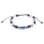 BlueRica Adjustable, Hawaiian Coconut Wood Beads Bracelet with Fimo Tubes and Tiger Puka Shell Beads