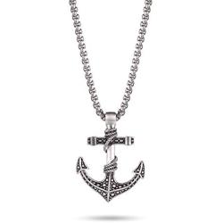 KINGKA Mens Anchor Necklace