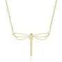 SAM & LORI Dragonfly Necklace Pendant 14K Gold Plated Dainty Cubic Zirconia Friendship Love Necklace Charm Personalized Adjustable Jewelry Present Gift for Women Teen Girls Kids Child