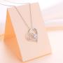 S925 Sterling Silver I Love You Mom Heart Pendant Necklace for Mother Mama Mommy Mum Birthday Jewelry Gifts