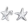 Small Tropical Vacation Nautical Beach Starfish Pendant Necklace Stud Earrings Jewelry Set For Women Girlfriend Polished 925 Sterling Silver