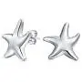 Small Tropical Vacation Nautical Beach Starfish Pendant Necklace Stud Earrings Jewelry Set For Women Girlfriend Polished 925 Sterling Silver