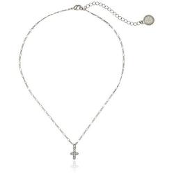 The Vatican Library Collection ''Vatican Color Basics'' Silver-Tone Crystal Cross Necklace, 16''