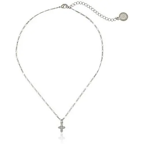 The Vatican Library Collection ''Vatican Color Basics'' Silver-Tone Crystal Cross Necklace, 16'' The Vatican Library Collection ''Vatican Color Basics'' Silver-Tone Crystal Cross Necklace, 16''
