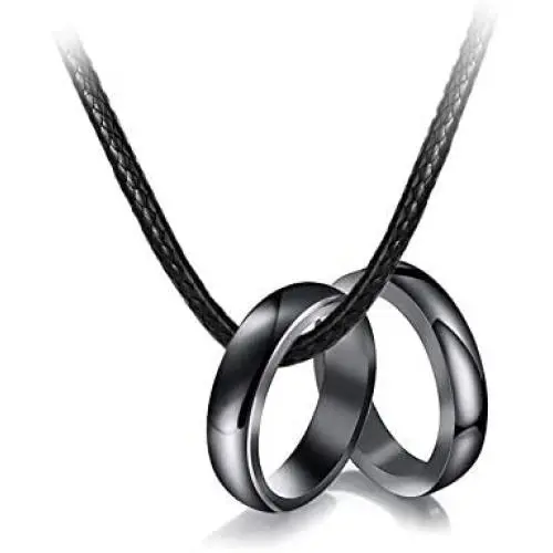 COLORFUL BLING 2Pcs Black Hematite Stone Magnetic Rings Necklace Set Anxiety Absorb Negative Energy Balance Chakra Healing Jewelry for Women Men(6MM) COLORFUL BLING 2Pcs Black Hematite Stone Magnetic Rings Necklace Set Anxiety Absorb Negative Energy Balance Chakra Healing Jewelry for Women Men(6MM)