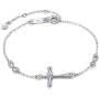 EVER FAITH Cross Bracelet 925 Silver Cross Infinity Charm Adjustable Link Religious Jewelry Gift for Women, Girls