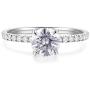 HAFEEZ CENTER 14K Solid Gold Demi Comfort Fit 1ct D-E Color Round Brilliant Cut Moissanite Engagement Ring