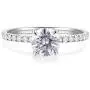 HAFEEZ CENTER 14K Solid Gold Demi Comfort Fit 1ct D-E Color Round Brilliant Cut Moissanite Engagement Ring