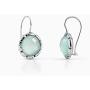 Joolala Aqua Blue Chalcedony Dangling Silver Earrings – 925 Silver Hanging Earrings for Women – Premium Quality and Sturdy – Elegant, Modern Design – Ideal for Office, Special Occasions
