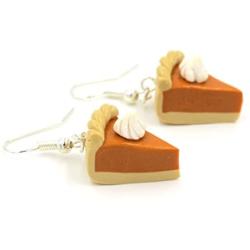 Best Wing Jewelry Halloween Thanksgiving Fall Season ''Pumpkin Pie'' Polymer Clay Earrings (Braided Crust Edge)